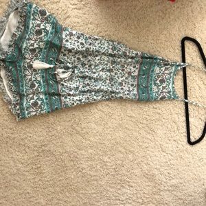 aqua flower all romper